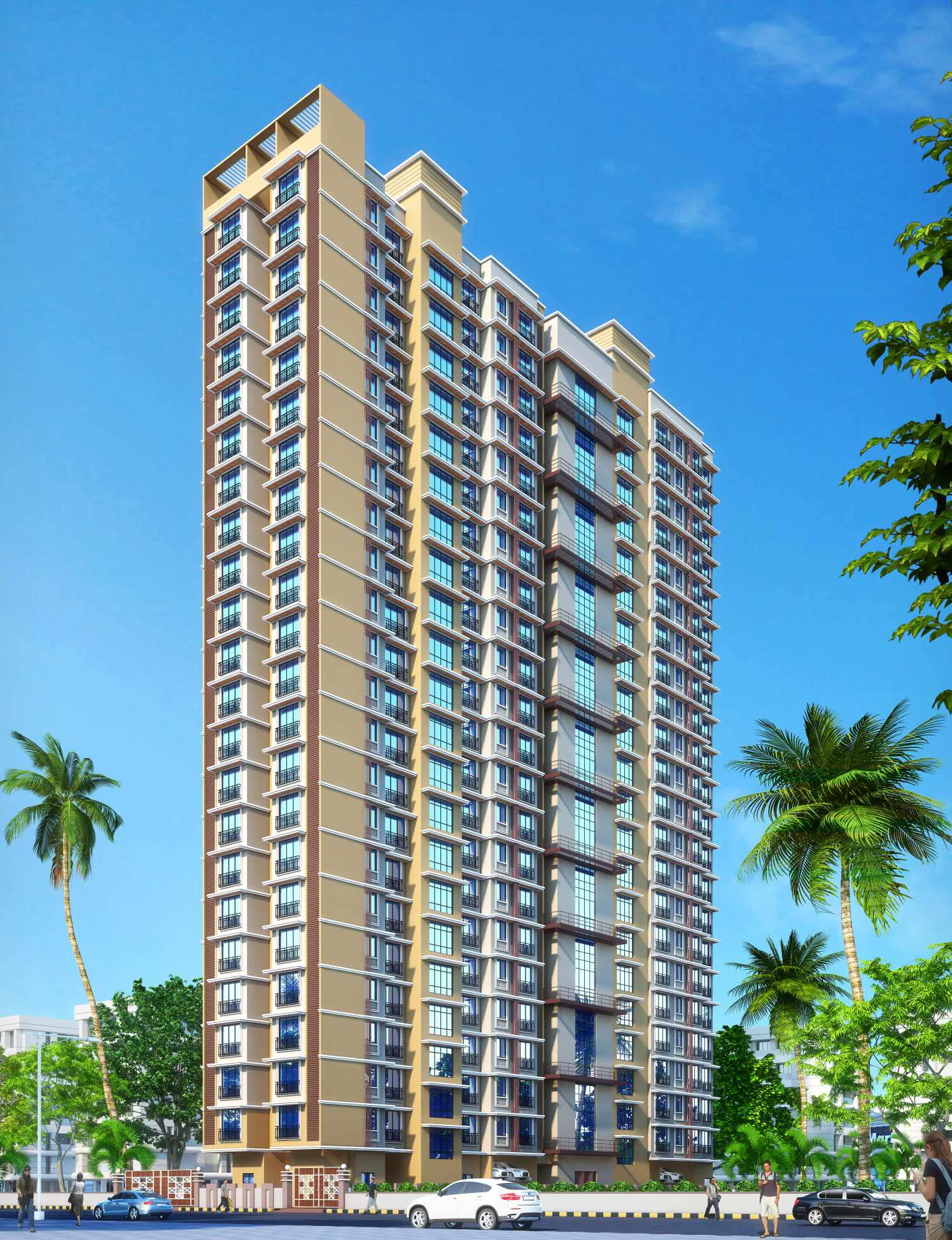 Architectural rendering of the Charkop (1) Abhilasha self-redevelopment project